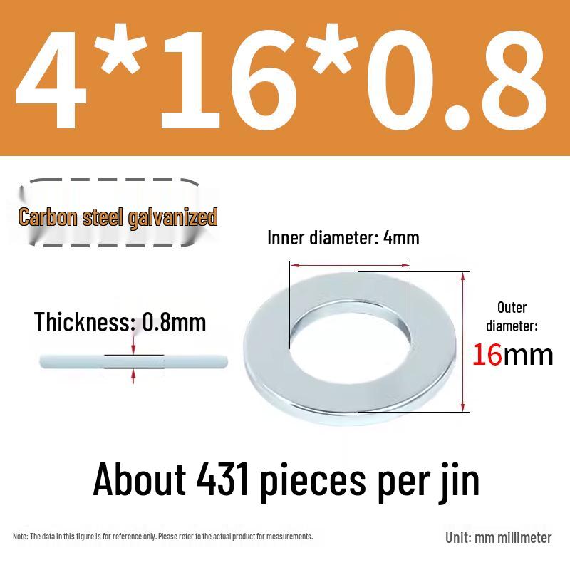 Oversized Thickened Galvanized Iron Flat Washer M2M3456810-M6
