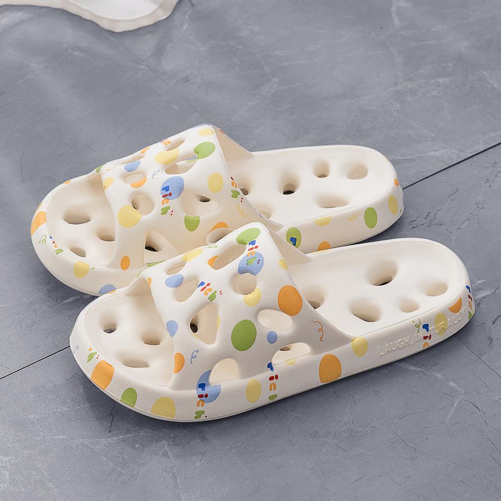 EVA Women Bathroom Slippers Flat Leaky Home Slides Fashion Comfortable Non-slip Slippers Quick Drying Men Indoor Slippers