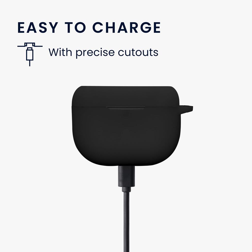 Kwmobile Earphone Case for Jabra Elite 8 Active Silicone Wireless Drop Black - Earbuds, Protection,