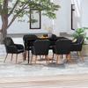 Vidaxl 7-Piece Garden Furniture Set with Cushions, Black