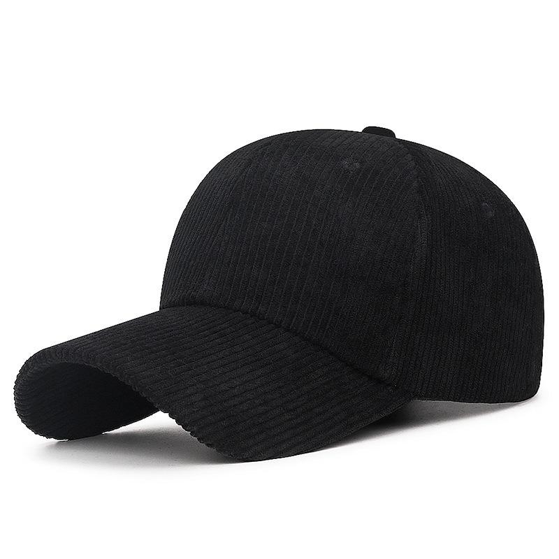 Men's & Women's Japanese Style Corduroy Baseball Cap - Autumn/Winter, Solid Color, Versatile Casual with Sun Protection