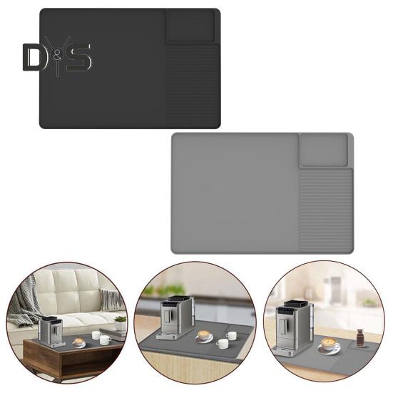 Silicone Coffee Mat 24''x16'' Anti-Spill Coffee Bar Mat Heat Resistant Dish Drying Pad Noise Reduction Shock Absorption Coffee Bar Accessories