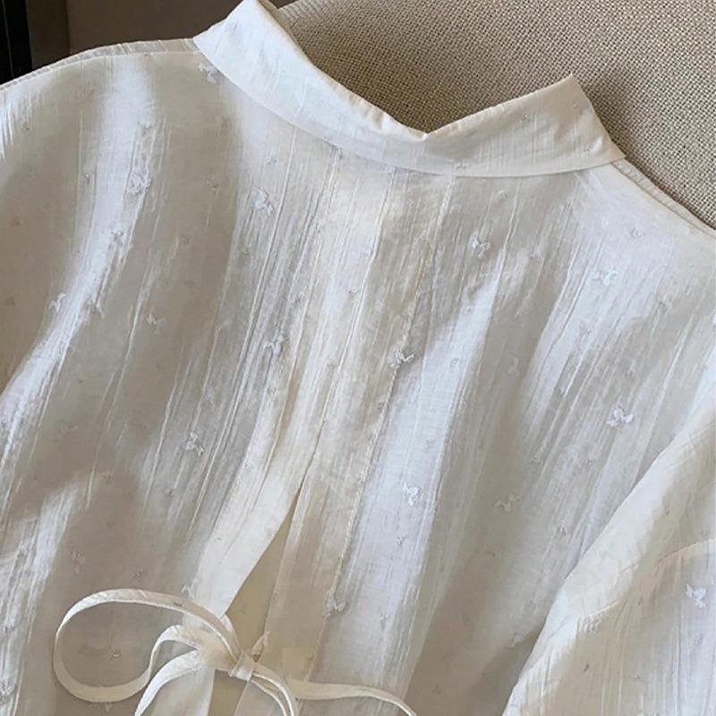 Temperament Solid Color Long Sleeve Shirt 2025 Autumn Loose Fashionable Versatile Top