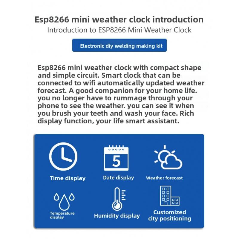 ESP8266 WiFi IoT Board Weather Clock Kit For Smart Home
