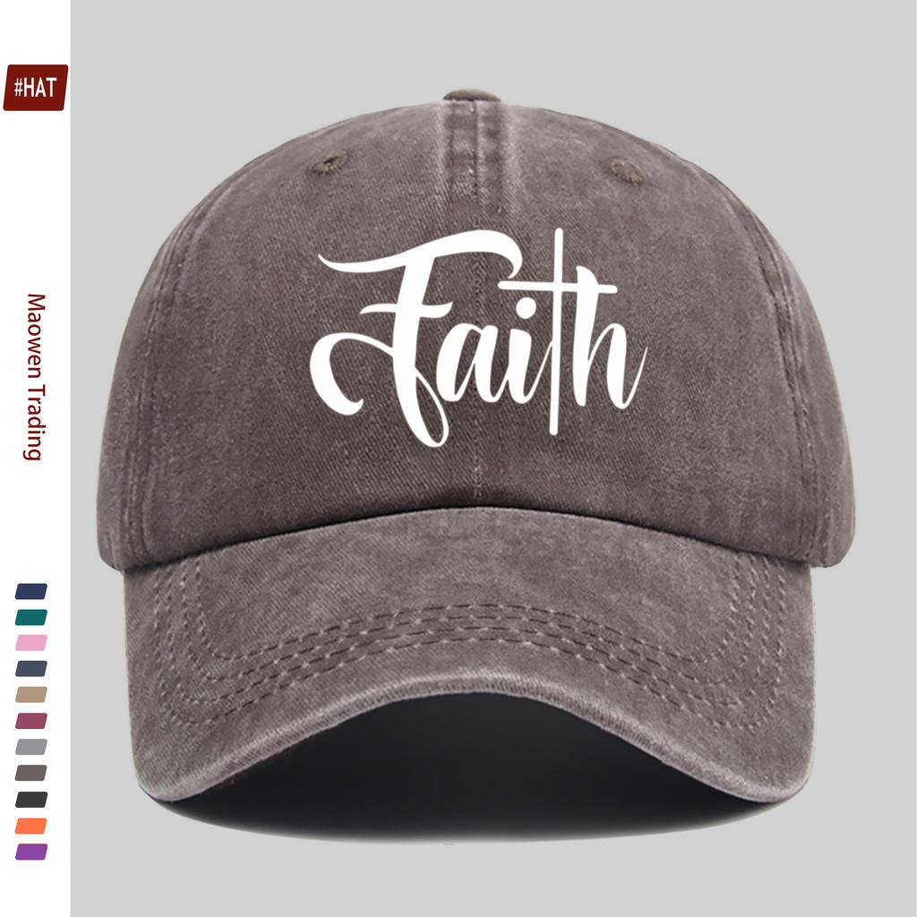 pc Faith Letter Print Baseball Cap Fashionable Trendy Sun Hat Comfortable Lightweight Trucker Hat Adjustable Strap Washabl