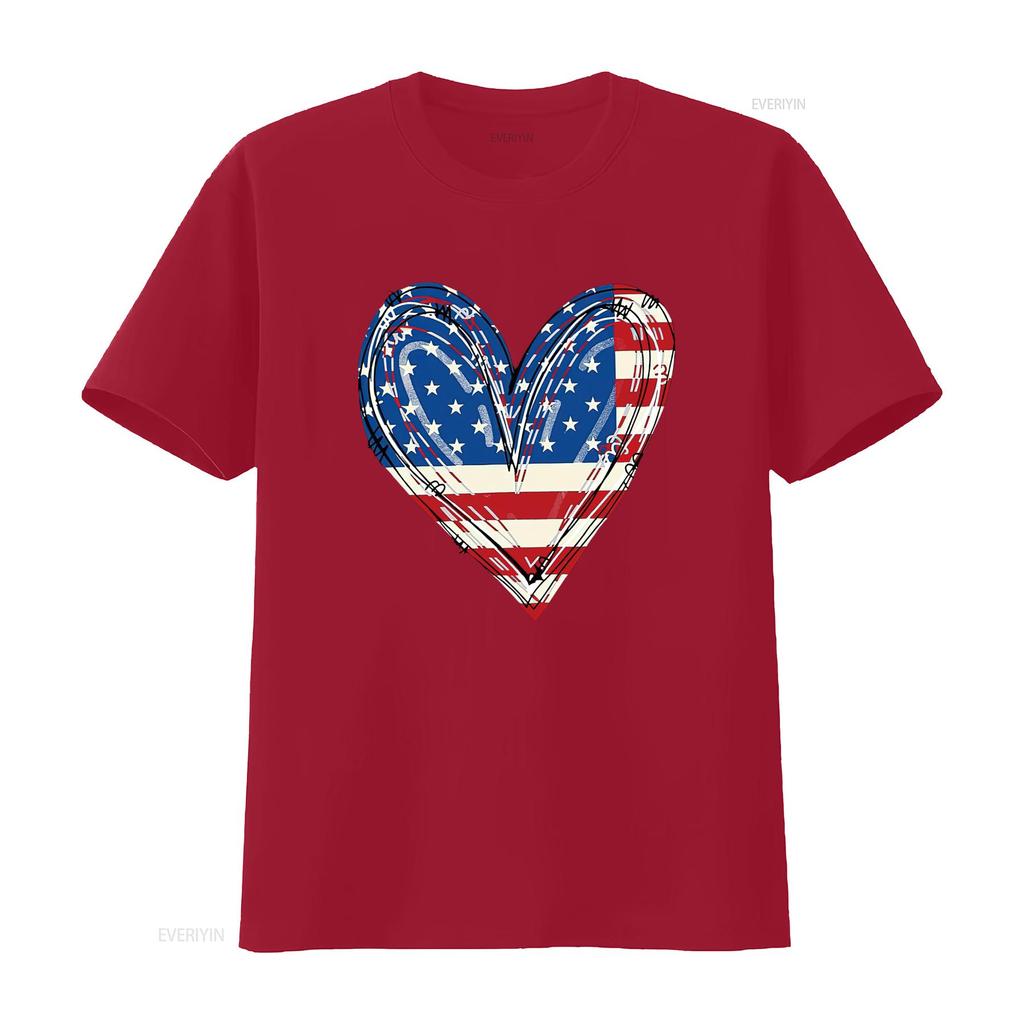 Womens USA T Shirt Girls American Flag 4th of July Kids Patriotic Tops vintage Washed designer clothes Top For Everyday Wear
