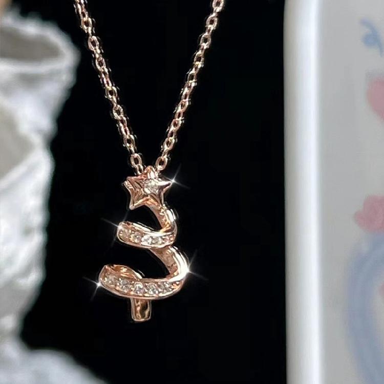 Trendy Chain Necklace Elegant Fashion Necklaces Christmas Tree Pendant Necklace