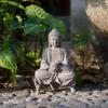 Solar Zen Buddhist Statue with Light for Garden, Office, or Courtyard – Creative Resin Decor Gift