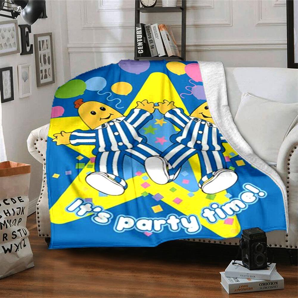 Bananas In Pyjamas Print Flannel Blanket High Quality Warm Comfortable Cover for All Seasons Perfect for Gifts Home Decor