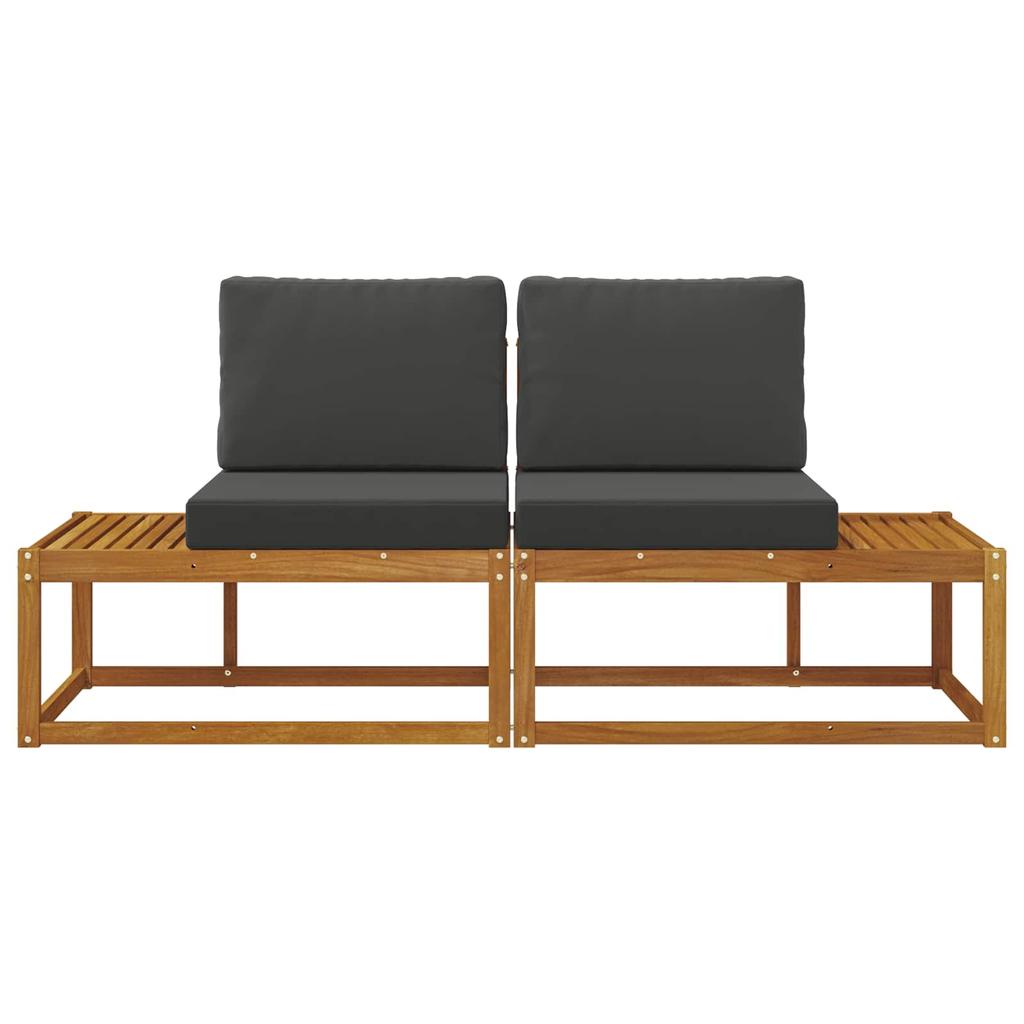Outdoor Corner Sofa 2 Pieces Natural and Anthracite Solid Acacia Wood