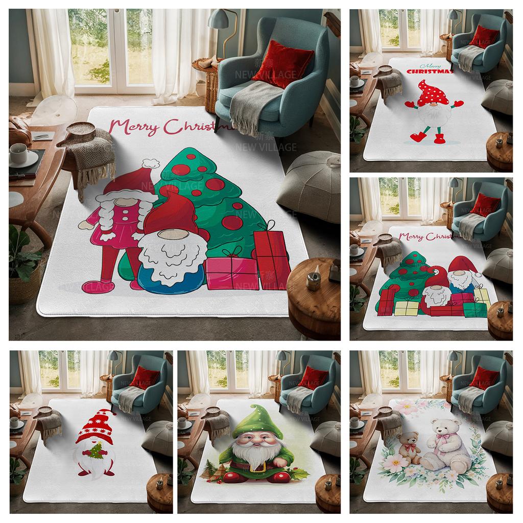 House Entrance Carpet Home Door Mat Living Room Bath Foot Bathroom Non-slip Water Absorption Rugs Bath Merry Christmas Winter
