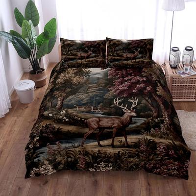Zestaw Poszwy na Kołdrę Wildlife Deer EU Pojedynczy Podwójny King US Twin Full Queen Size Zestaw Pościeli
