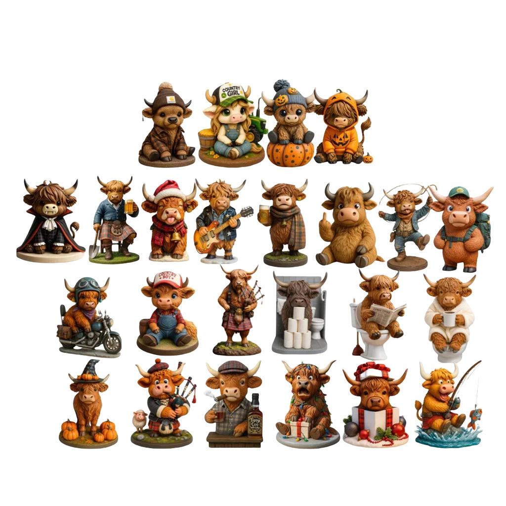 Highland Cow 24 Days Christmas Xmas Surprise Gifts