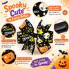 Halloween Kids Bow Hair Clips Ribbed Ribbon Handmade Decor