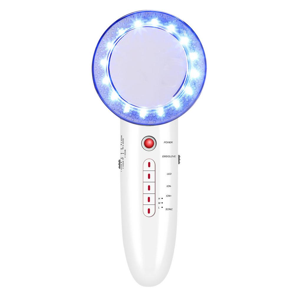 

6-в-1 EMS LED гальванический ионный аппарат для лица ультразвуковое похудение антицеллюлитный US Plug