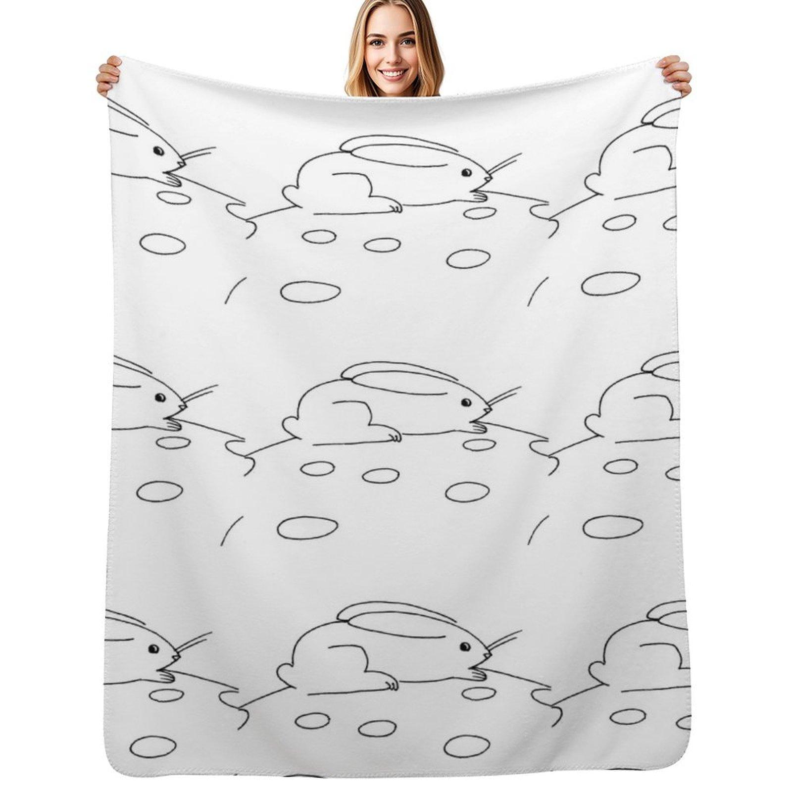 Rocket Bunny Rabbit Throw Blanket Versatile Cozy Throw Blanket for All Occasions Size: 75*100cm, Weight: 230 GSM