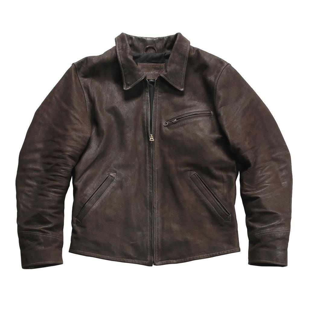 Reproducing the Tianshen Macron goat leather genuine leather jacket for men, casual lapel genuine leather jacket
