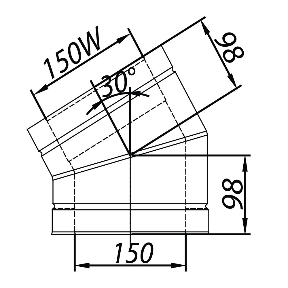 ADAM DW Koleno fi 150 30°