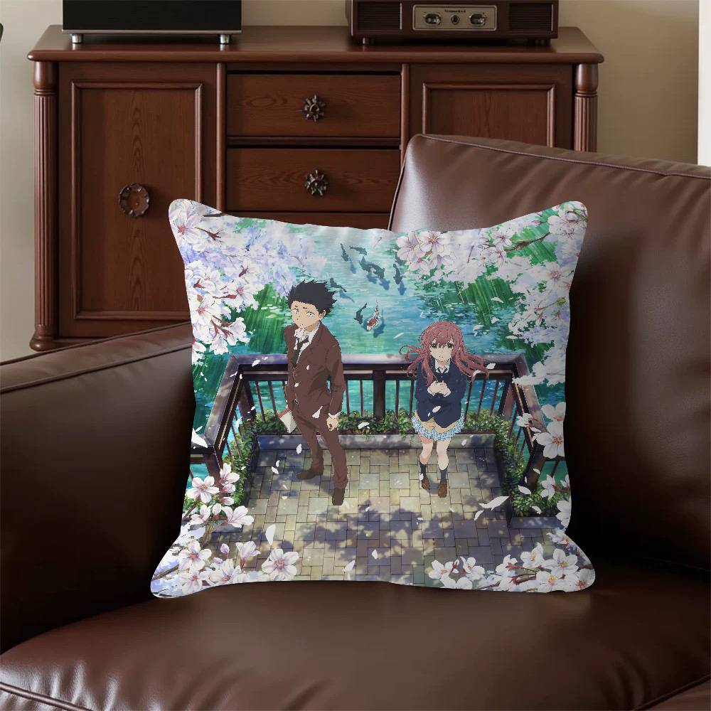 

A S-Silent Voice Pillow Cover Sofa Cushion Cover Home Room Decoration Children Gift 16x16Inch