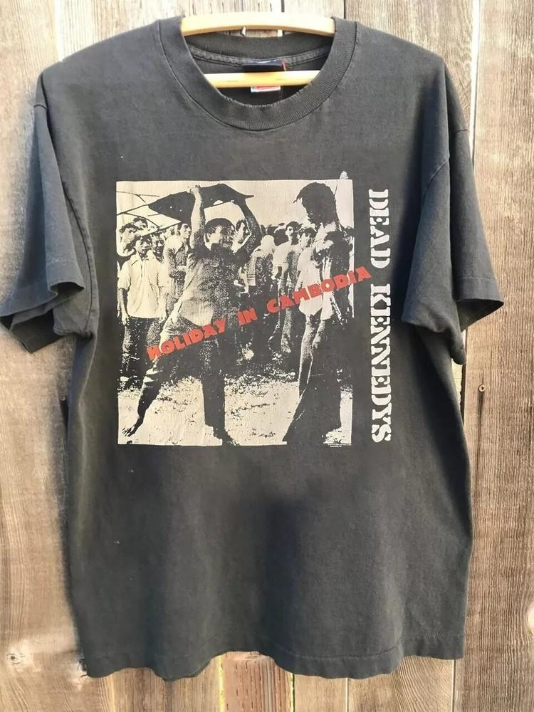 Vintage 1990’s 1997 Dead Kennedys Holiday In Cambodia Charcoal Unisex Shirt Unisex T-Shirt M
