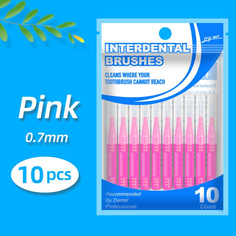 

10 Pieces Threaded Toothbrushes Bag containing 10 pieces розовый