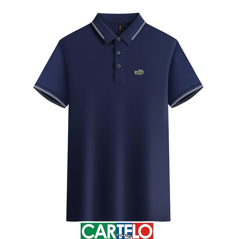 

Cartelo повседневная летняя мужская рубашка-поло с вышитым логотипом, деловая мужская рубашка-поло с короткими рукавами, спортивный топ