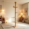 Árbol para gatos de gran altura: Estructura de Trepa y Cama de Madera Maciza con Juguetes para Gatos, Instalación sin Taladro