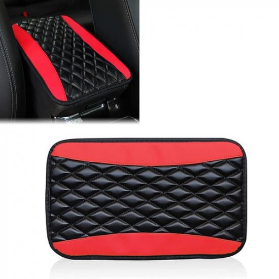 Red Car Accessories Armrest Pad Cover Center Console Box PU Leather Cushion Mats