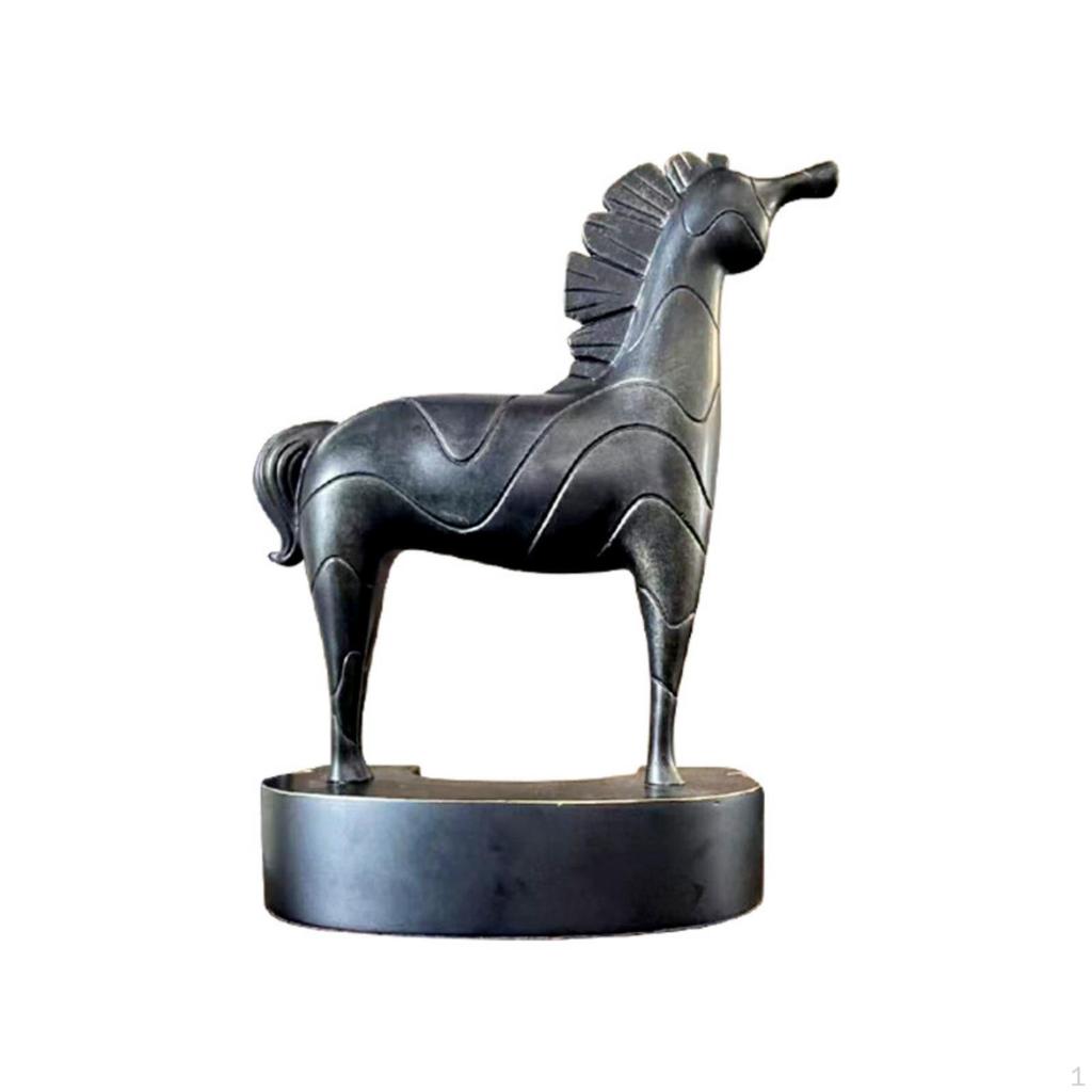 Standing Horse Statue Modern Carved Ornament for Art Lovers, Clean Design Aficionados,