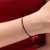 Black Beads Silver Ball Bracelet