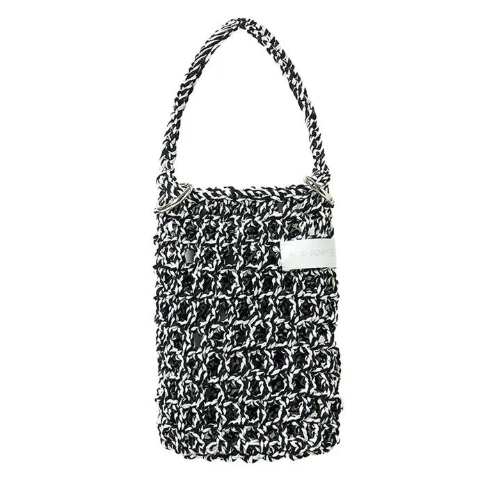 22SS01AW070 Handmade Knit Two-Way Mini Bag (Black/White)