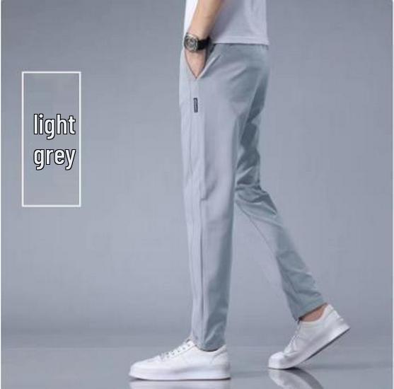

Men s Lightweight Quick-Dry Ice Silk Breathable Stretch Casual Pants XXL светло-серый