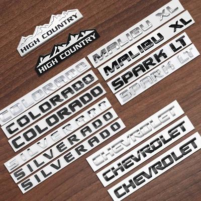 Auto Heckklappe Mitte ABS Buchstaben Abzeichen Emblem Logo Aufkleber Für Colorado HIGH COUNTRY malibu xl silverado spark lt