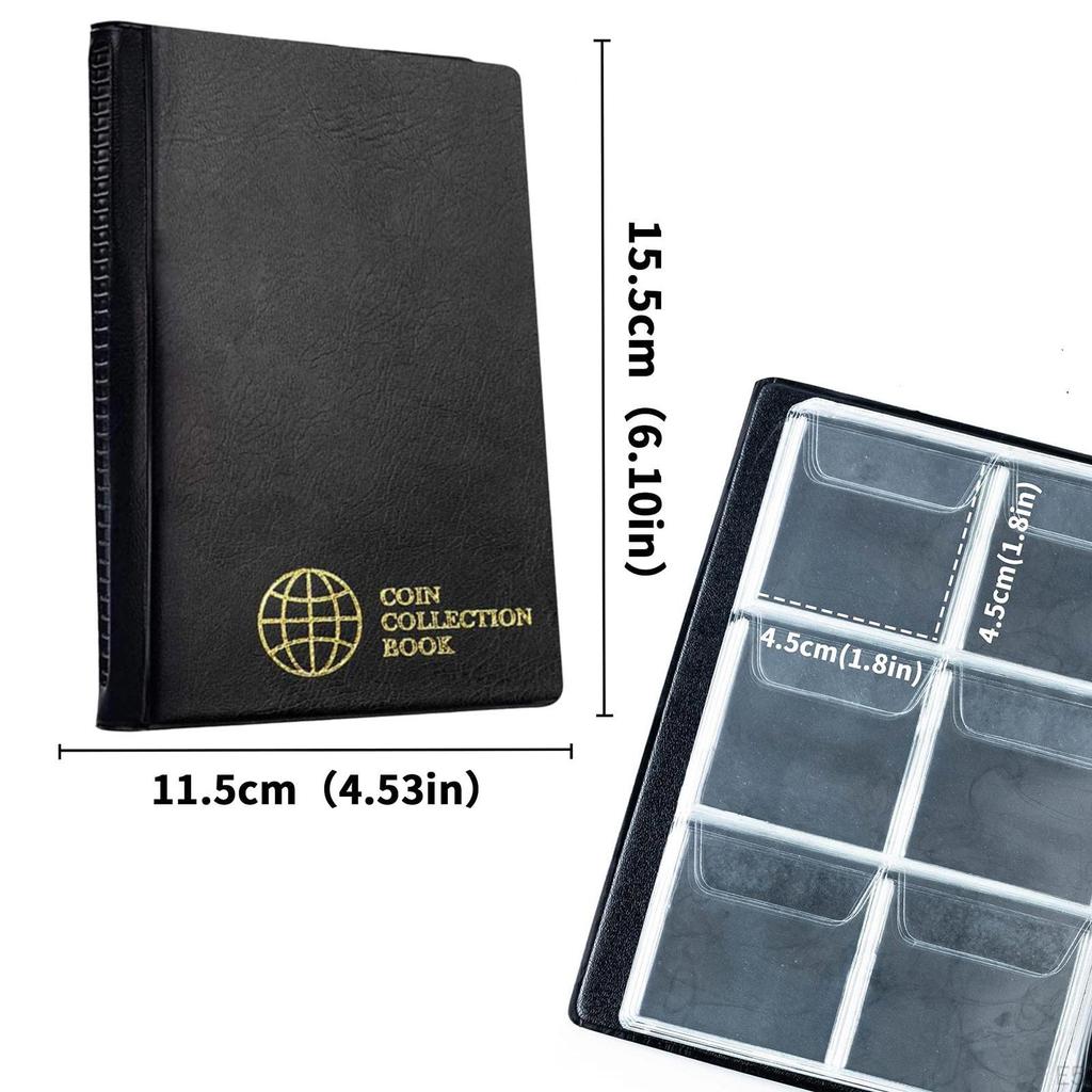 Організатор для альбомів для монет для колекціонерів, 60 кишенькових папок для зберігання валюти та пенні
