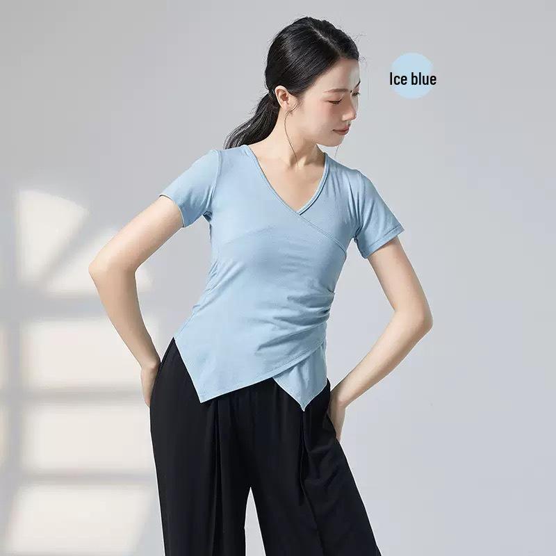 

Женский современный костюм кунг-фу - Топ с длинным рукавом и неровным подолом для классического китайского танца (Весна осень) XL