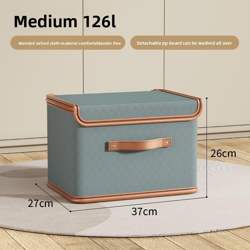 Oxford Cloth Collapsible Clothes Storage Bin With Lid For Bedroom Organizer