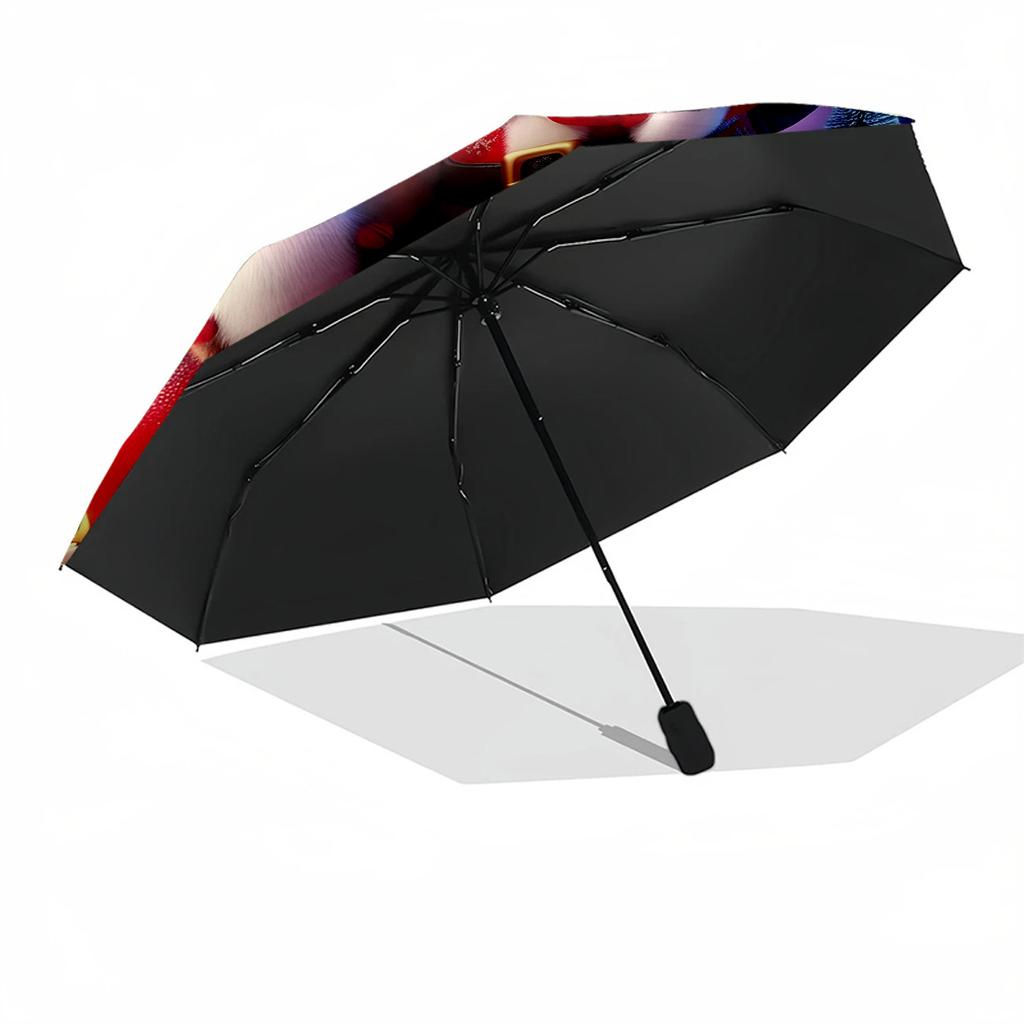 Christmas Magic Scene Outdoor Automatic Umbrella Compact 8-Rib Lightweight Compact Design Travel Essential Elegant Umbrella Wedding Party Gift
