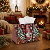 1pc Farmhouse Buffalo Check Tissue Box - Multi-Functional Christmas Napkin Dispenser, Made of Durable Polyester, Decorated with Gnome Pine Tree Art, S