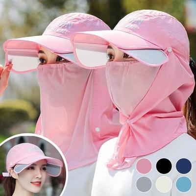 Summer Extended Sun Visor 2-in-1 Neck Warmer Ball Cap Bucket Hat