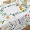 Spring Wildflower Birds Plants Rectangle Tablecloth for Table Decor Farmhouse Kitchen Dining Tablecloth Wedding Party Decoration