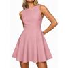 Summer Women's Elegant Sleeveless Boat Neck A-line Dress, Japanese & Korean Style Casual Dress for Spring