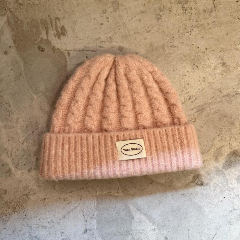 Letter Cloth Woolen Hat Twist Hat Autumn and Winter Warm and Cold Proof Ear Protection Hat Versatile Knitted Hat for Men and Women