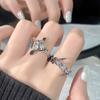 Niche Design Sense Sacred Contract Full Diamond Zircon Premium Sense Cross Ring Tide Cool Neutral Index Finger Ring Female