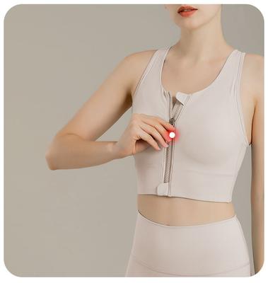 Reggiseno con cerniera frontale da donna di grandi dimensioni, comodo reggiseno senza fili, intimo push up raccolto, bralette sportiva antiurto