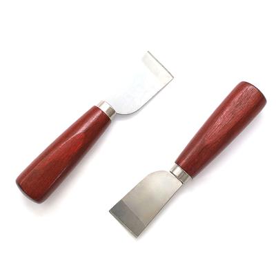 DIY nástroj na koželužství Dřevěná rukojeť Nerezová ocel Nůž na řezání kůže Lopatkový nůž na kůži Pro práci s kůží