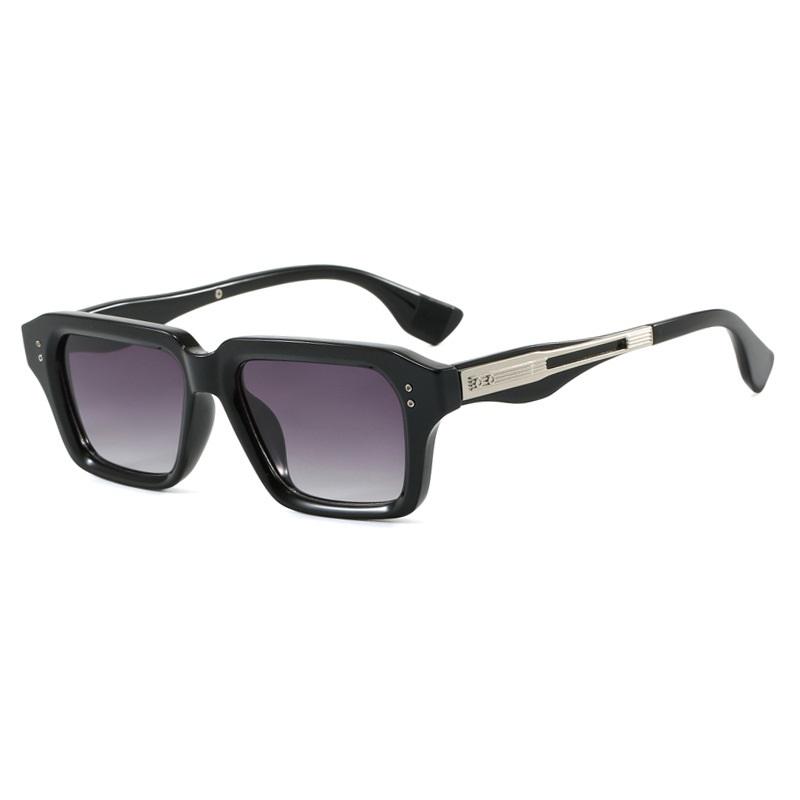 

Rivet Square Frame Sunglasses for Women Men 2026 Vintage Trendy Rectangle Sun Glasses Gradient Black Shades UV400 Protection as shown