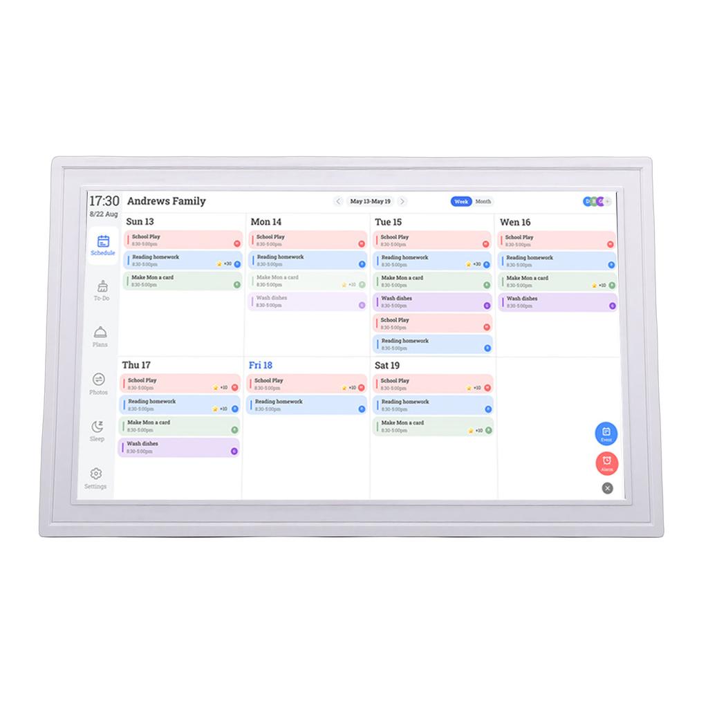 Digital Calendar 18.5 Inch LCD 1GB and 32GB WiFi Interactive Display Electronic Planner Digital Picture Frame with APP