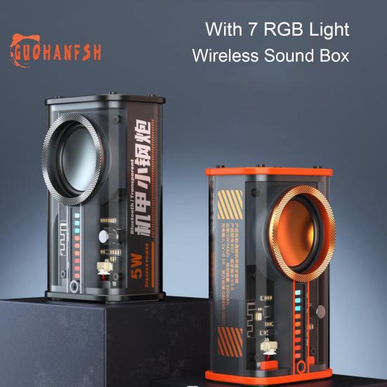 

Прозрачный стереодинамик Mecha с эффектом HIFI и 7 RGB-подсветкой, стабильное соединение, Bluetooth-совместимый беспроводной аудиоплеер 5.0, аксессуары для дома
