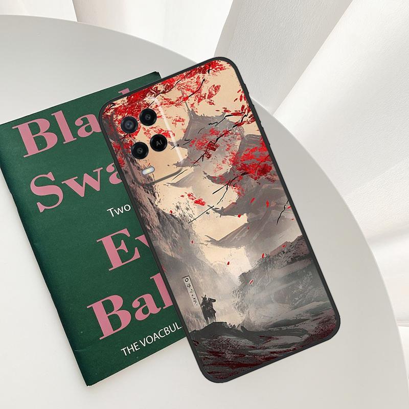 Japanese Style Art Case For Oppo A52 A72 A76 A96 A54 A74 A94 A54S A57S A58 A78 A98 A57 A77 A15 A16 A17 Cover