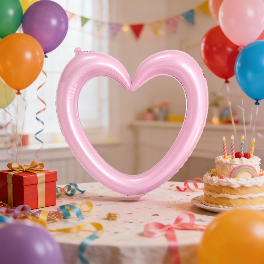 2/3/4/6 Pack of Heart-Shaped Aluminum Foil Balloons, 40inch Hollow Heart Balloons, Suitable for Valentine's Day, Birthday Parties, Weddi